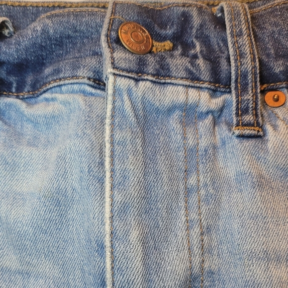 Madewell McCarren Two Tone Distressed Denim Skirt Size 26 - Picture 9 of 16